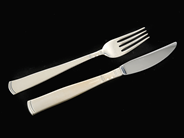 Pawnitems, Forks, Table forks Rosenholm 12st 170mm  Table knives Rosenholm 12st 198mm silver, in auction: Pawn – Tuesday 22 November 2011