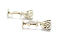 Jewellery - SINGLE-STONE EARRING, 14K rodierat gold - View 2