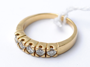 Pawnitems - Ring, with diamonds 5 x approx 0,23 ct 18K SIZE 19 7,2 g - View 1
