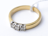 Pawnitems - Ring, with diamonds 2 x approx 0,18 ct + 1 x approx 0,23 ct 18K SIZE 19 3/4 6,4 g - View 1