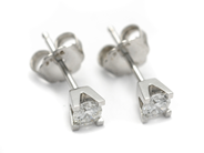 Jewellery - SINGLE-STONE EARRING, 18K white gold - View 1