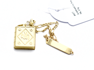 Pawnitems, Bracelet with flat 14,5cm Pendant 9K 3,9g, in auction: Pawn – Tuesday 31 July 2012