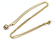 Pawnitems, Necklace "curb" 54cm Charm with stones 18K 7,5g, in auction: Pawn – Tuesday 31 July 2012
