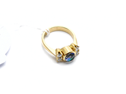 Pawnitems, Ring with stone/diamonds 4xca0,05ct 18K Ø153/4 5,5g, in auction: Pawn – Tuesday 31 July 2012