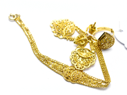Pawnitems, Bracelet 17cm Ring adjustable/damaged 1 Pair Earrings 21K 26g, in auction: Pawn – Tuesday 31 July 2012