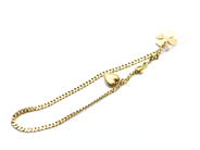 Pawnitems - Bracelet "curb" with two charms 17,5cm 18K 4,3g - View 1