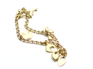 Pawnitems - Bracelet 18K Bismarck with six charms 19cm 8,8g - View 1