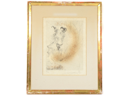 Pawnitems, Salvador Dali 1904-1989 Graphic art Get nr70/145 37x28cm damaged in frame and inramning, in auction: Pawn – Tuesday 31 July 2012