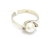Pawnitems, Ring 18K white gold with pearl Ø171/2 3,7g, in auction: Pawn – Tuesday 31 July 2012