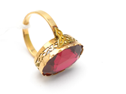 Pawnitems, Ring with red stone Ø163/4 9K 5,5g, in auction: Pawn – Tuesday 31 July 2012
