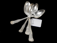 Pawnitems, Silverskedar 4 items English Shell different size´s various damages 100,6g, in auction: Pawn – Tuesday 31 July 2012
