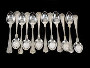 Pawnitems, Coffee spoons 12 items Saxon model Silver 120mm 180g, in auction: Pawn – Tuesday 31 July 2012