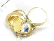 Pawnitems, Lot of gold with stones 14K defect/engraved 11,3g, in auction: Pawn – Tuesday 31 July 2012