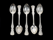 Pawnitems, Small coffee-spoons 5 items model Prins Albert in silver 105mm 64,6g, in auction: Pawn – Tuesday 31 July 2012