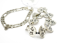 Pawnitems, Bracelet 2 items a Figaro 20cm a with plattor 19,5cm in silver 925/1000 42,4g, in auction: Pawn – Tuesday 31 July 2012