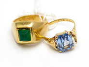Pawnitems, Lot of gold with stones 18K defect 9,9g, in auction: Pawn – Tuesday 31 July 2012