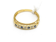 Pawnitems - Ring with stones 18K Ø15 1/2 1,5g - View 1