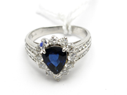 Pawnitems, Ring white gold with stone and diamonds 12xca0,05ct 24xca0,02ct 18K Ø17 5,7g, in auction: Pawn – Tuesday 31 July 2012