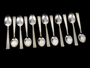 Pawnitems, Small coffee-spoons 12 items model Rosenholm in silver 108mm 135,9g, in auction: Pawn – Tuesday 31 July 2012