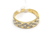 Pawnitems, Ring with diamonds 19xca0,01ct 18K Ø16 3/4 3,2g, in auction: Pawn – Tuesday 31 July 2012