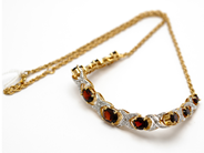 Pawnitems, Neck jewllery in gilt silver 925/1000 with stones 46cm 20,2g, in auction: Pawn – Tuesday 31 July 2012