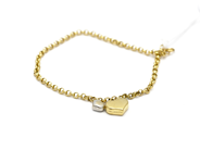 Pawnitems, Bracelet "loop-in-loop-link" with two charms 18K 18cm 2,2g, in auction: Pawn – Tuesday 31 July 2012