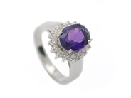 Jewellery - CLUSTER RING, 18K white gold - View 1