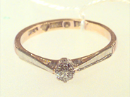 Pawnitems, 1 RING,  with genuine stone approx 0,12ct, in auction: Pawn – Saturday 6 March 1999