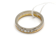 Pawnitems, Ring double-dyed 18K 4,8g with diamonds 1xca.0,05ct 4xca.0,02ct 2xca.0,01ct, engraved, in auction: Pawn – Thursday 10 January 2013