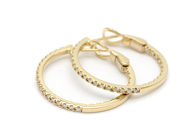 Jewellery - EARRINGS, 18K gold with 62 st brilliant cut diamonds 0,37 ctw - View 1