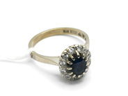 Jewellery, Ring 18K white gold with blue stone and diamonds 12xca0,02ct Ø173/4 5,3g, in auction: Pawn – Tuesday 26 March 2013