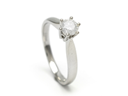 Jewellery - SINGLE STONE RING, 18K white gold with brilliant cut diamond 0,50 ct - View 1
