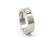 Jewellery - SINGLE STONE RING, 18K white gold - View 1