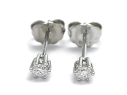 Jewellery - SINGLE-STONE EARRING, 18K white gold with 2 st brilliant cut diamonds 0,21 ctw - View 1