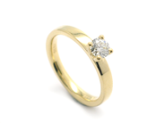 Jewellery - SINGLE STONE RING, 18K gold with brilliant cut diamond 0,34 ct - View 1