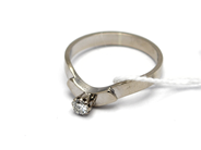 Jewellery, Ring white gold 18K 2,9g Ø16½ with diamond 1xca.0,14ct, in auction: Pawn – Tuesday 5 November 2013