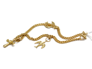 Jewellery, Bracelet "mangled" "curb" 18K 6,7g 20cm with 3 charms, in auction: Pawn – Tuesday 5 November 2013