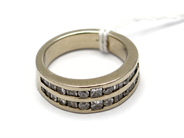 Jewellery, Ring 14K with diamonds 20xca0,01ct 4xca0,02ct 4xca0,03ct 4xca0,04ct 2xca0,05ct Ø17 9g, in auction: Pawn – Tuesday 5 November 2013