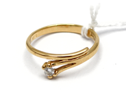 Jewellery, Ring, with diamond 1x approx 0,08ct Ø16 3/4 18K 2,3g, in auction: Pawn – Tuesday 5 November 2013
