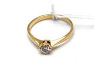 Jewellery, Ring, with diamond 1x approx 0,026ct Ø17 1/2 18K 2,1g, in auction: Pawn – Tuesday 5 November 2013