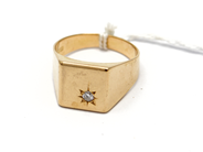 Jewellery, Signet ring, diamond 1x approx 0,10ct Ø2118K 11,2g, in auction: Pawn – Tuesday 5 November 2013