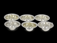 Lot, Bowls 6 pieces Ø4,5cm in silver 155,7g, in auction: Pawn – Tuesday 5 November 2013