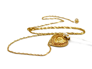 Jewellery, Necklace, Singapore 58,5cm with Pendant Heart 21K 6,1g, in auction: Pawn – Tuesday 5 November 2013