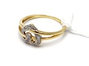 Jewellery, Ring, with 4 items small diamonds Ø16 1/4 18K 2,1g, in auction: Pawn – Tuesday 5 November 2013