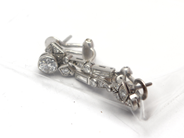 Jewellery, Earrings one pair white gold with diamonds (old cut - a missing) 18K 7,1g, in auction: Pawn – Tuesday 5 November 2013
