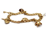 Jewellery, Bracelet Bismark with 5 Charms 18K 16,5cm 11,4g, in auction: Pawn – Tuesday 5 November 2013