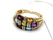 Jewellery, Ring with dyed stones and small diamonds 18K SIZE 19 1/4 5,4g, in auction: Pawn – Tuesday 5 November 2013