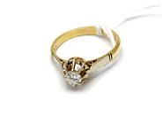 Jewellery, Ring with brilliant cut diamond 1 x approx 0,33ct 18K SIZE 17 3,0g, in auction: Pawn – Tuesday 5 November 2013