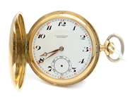 Watches, Pocket watch Hunter C.A. Paterson Gothenburg (seconds hand and crystal missing) engraved (inre case metal) No: 7730 SIZE 50mm 14K 81,8g brutto, in auction: Pawn – Tuesday 5 November 2013