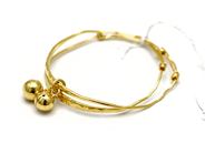Lot, Lot of Gold 2 items fotringar with bjällror for child (defect/skew) 23K SIZE 5cm 15,1g, in auction: Pawn – Tuesday 5 November 2013